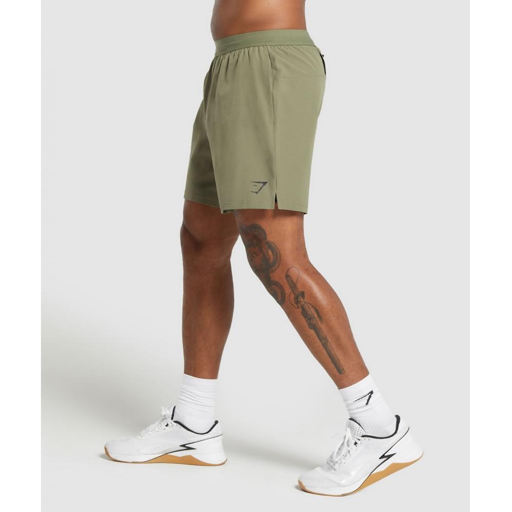 Gymshark Land To Water 6  Shorts Utility Green A5a6i Ecjp.