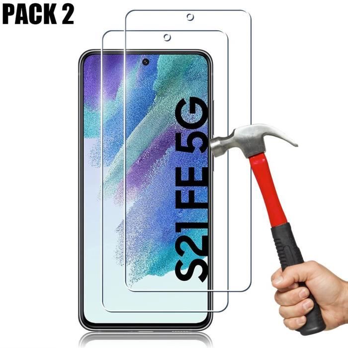 Protection d'écran en verre trempé pour samsung s21 fe - proshop - pack de 2 - résistance 9h - 0,33mm