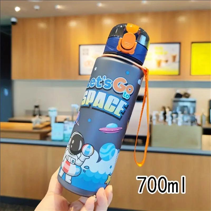 700ml Kosmische Astronauten-Themen Isolierte Wasserflasche Auslaufsicherer Klappdeckel Trageschlaufe Tragbar Entzückender Aktivitätenbecher BPA-Frei