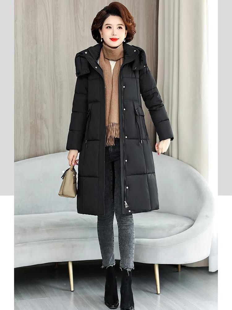 Podzimní a zimní dámské bundy pro ženy středního a staršího věku, dámské bundy slim střihu střední délky, zateplené, větruodolné