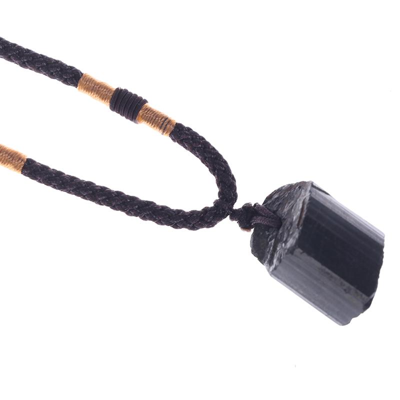 Natural Black Tourmaline Stone Necklace  Black Tourmaline Pendant