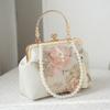 Pearl Embroidery Fashion Tote Bag Cheongsam Banquet Clutch Bag Chain Bag Embroidery Bead Bag Shoulder Bag Pearl Chain Bag