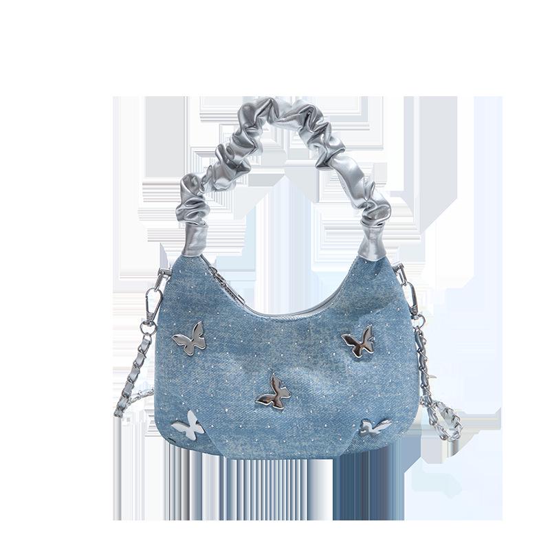 2025 Summer Denim Bow Handbag - Stylish Crossbody & Shoulder Bag