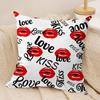 Valentines Day Heart Graffiti Cushion Cover Pillowcase Ultra Soft Skin Friendly Fabric Cloud Like Comfort  Concealed Zipper