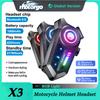HENGJIANG X3 Bluetooth 6.0 Helmet Headset Waterproof RGB Light Motorcycle Intercom