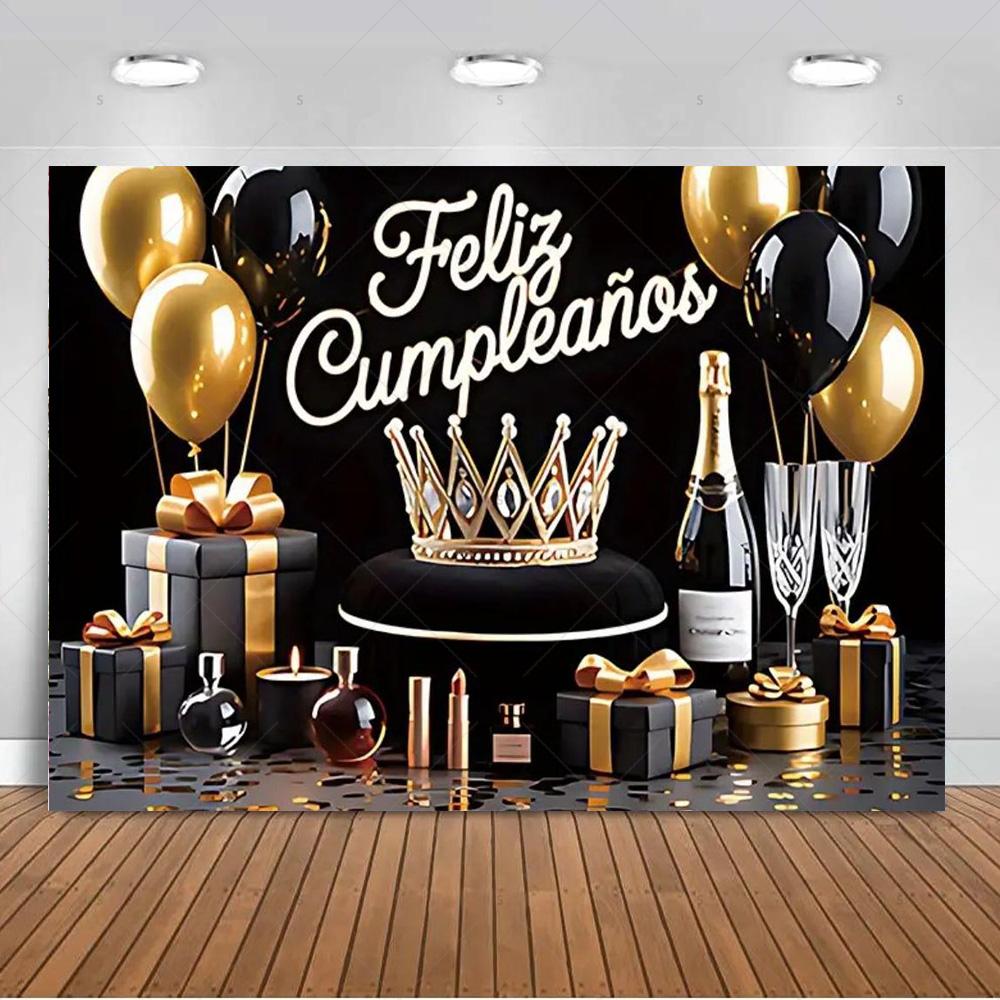 Spanish Happy Birthday Theme Background Supplies Colorful Balloon Birthday Party Decor Backdrop Banner Kid Gift Photo Shoot Prop