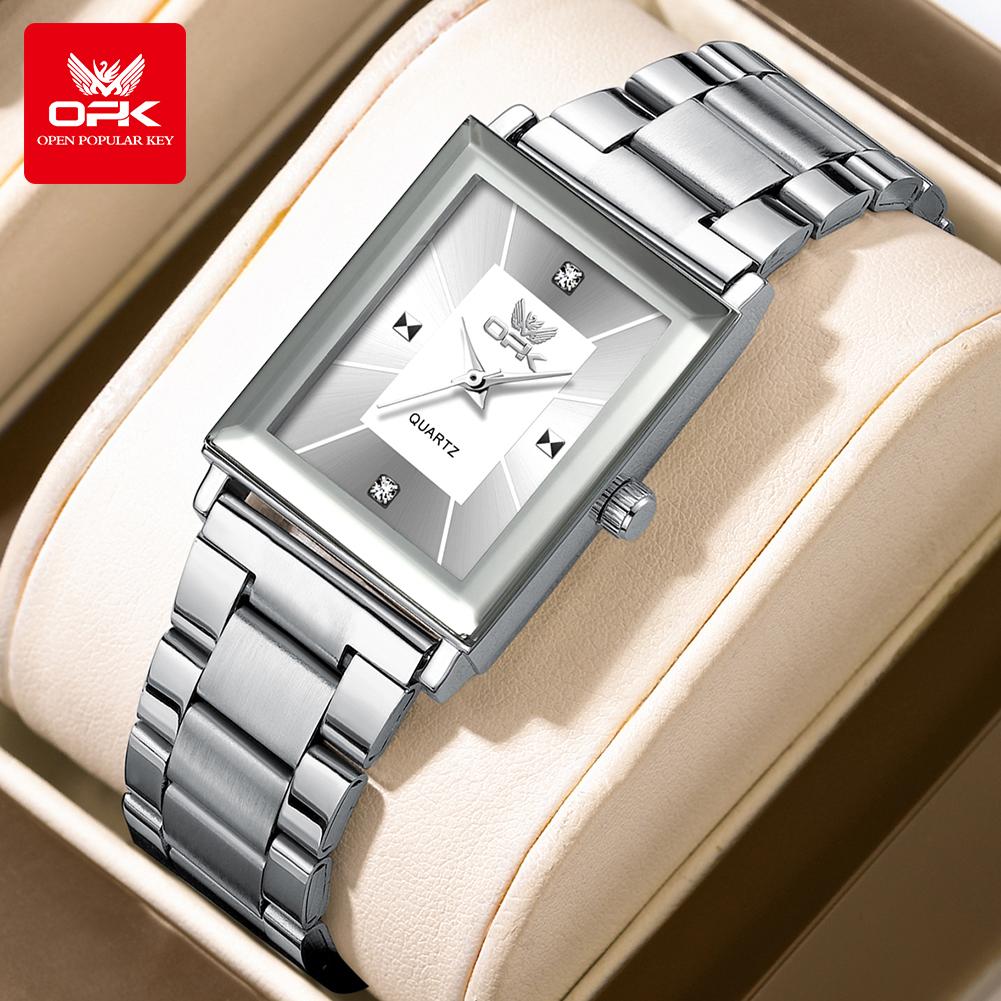 OPK 6029 Casual Steel Strip Rectangular Dial Men's Quartz Watch