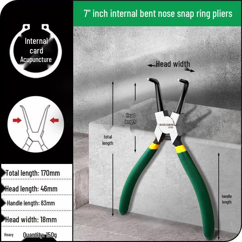 Multifunctional Yellow Retaining Ring Pliers Set: Internal & External Circlip and Spring Pliers
