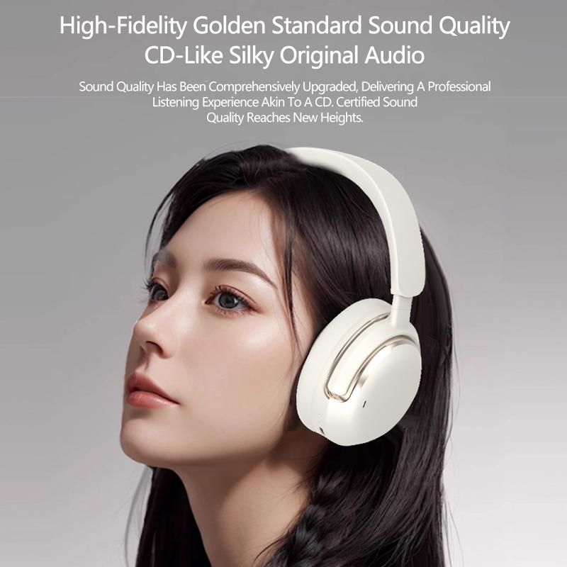 ANC Wireless Headset Bluetooth 5.4 Headphone 25dB Deep Noise Canceling Hi-Fi Audio Earphone Over Ear Adjustable Zero Pressure Head Wrap Earmuffs