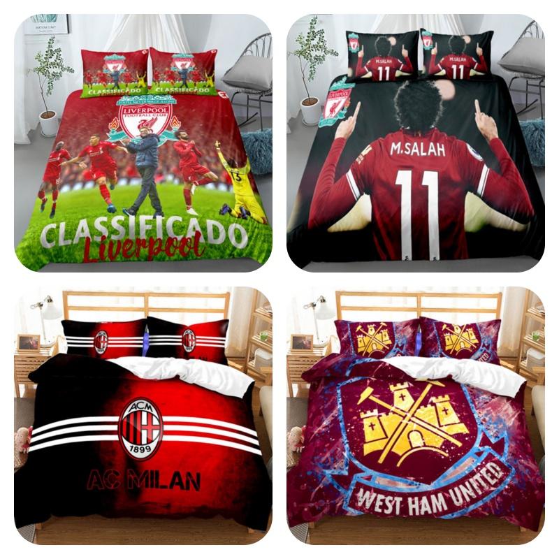 Bettwäsche-Set mit Fußball-Motiv, inklusive Bettbezug und Kissenbezug, Polyestermaterial