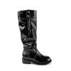 British Style Pleated Piled Boots, Women's Knees Are Thin, Big Tube Circumference Boots, Thick Heel Thick Knight Boots