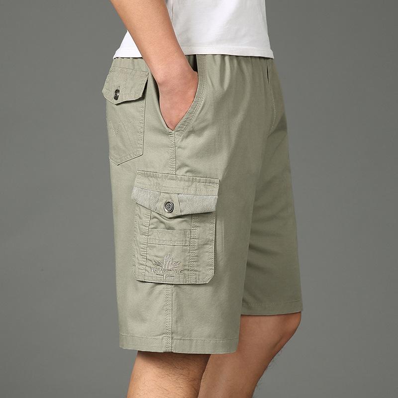 Men's Plus Size Casual Shorts Summer Pure Cotton Workwear Shorts Multi Pocket Loose Breathable Five Quarter Pants Beach Pants Shorts Men’s
