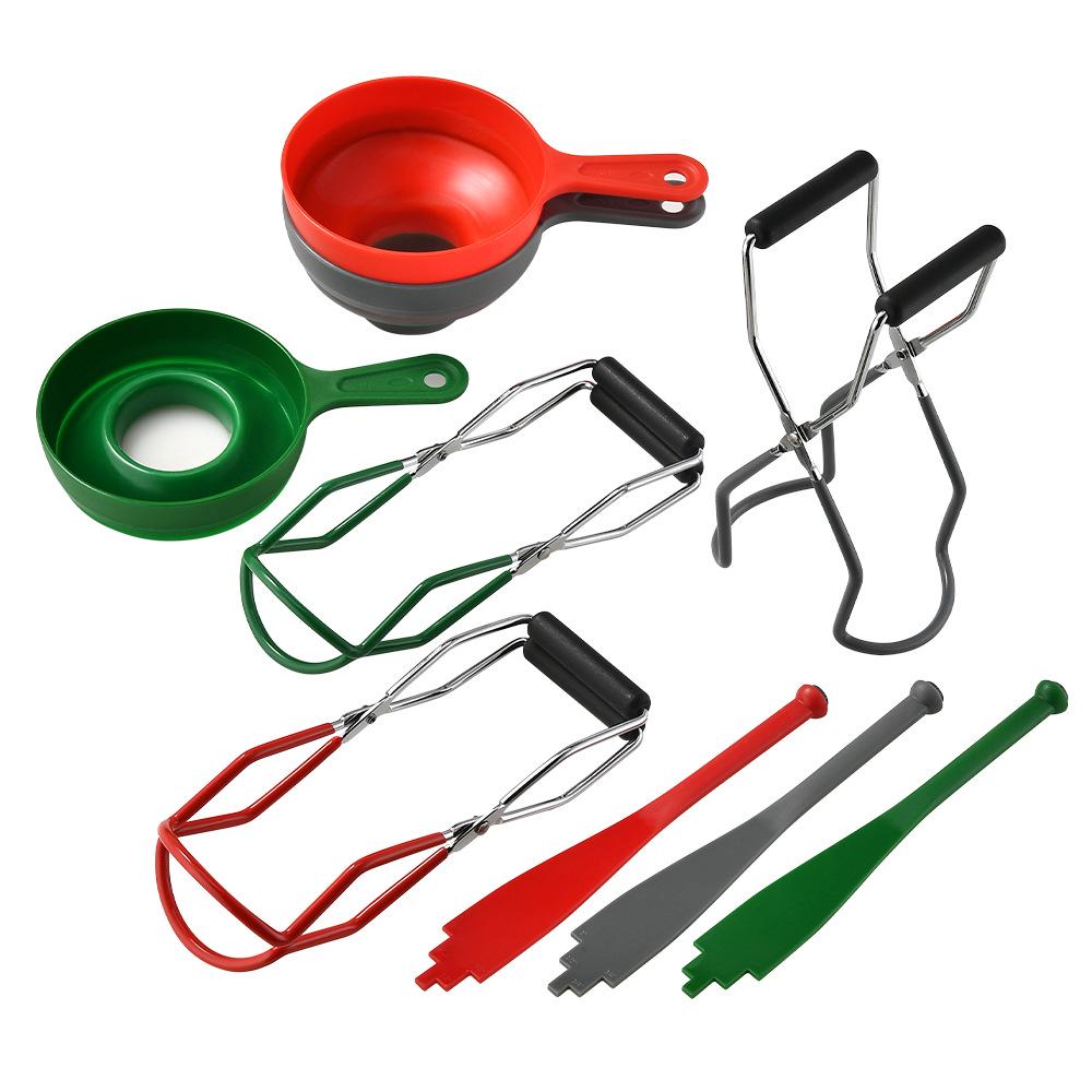 3-Piece Multifunctional Jam-Making Set: Anti-Scald Jar Clip, Folding Funnel, Magnetic Lid Lifter
