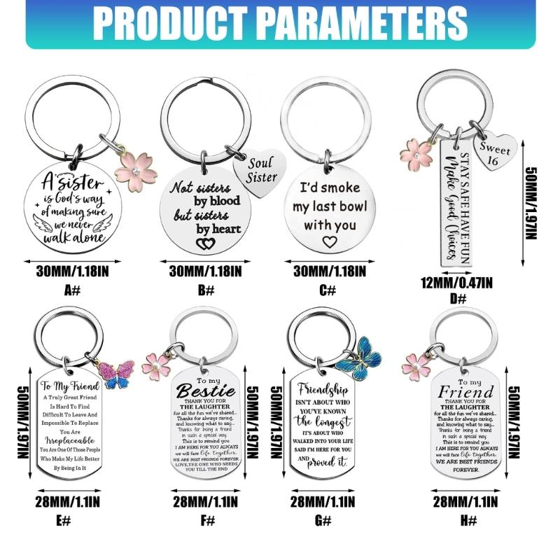 Meaningful Not Sisters By Blood Stainless Steel Keychain Thoughtful Present To Celebrate True Friendship
