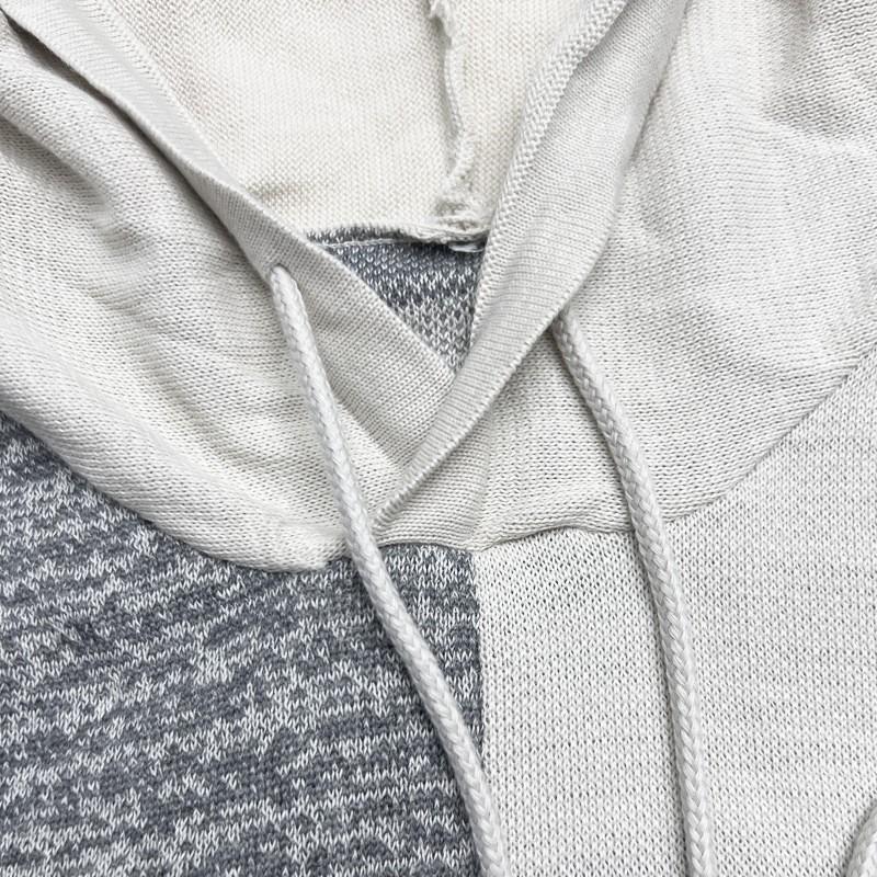 Men's Pullover Long Sleeve Knitted Autumn and Winter Casual Printed Hooded Sweater Top