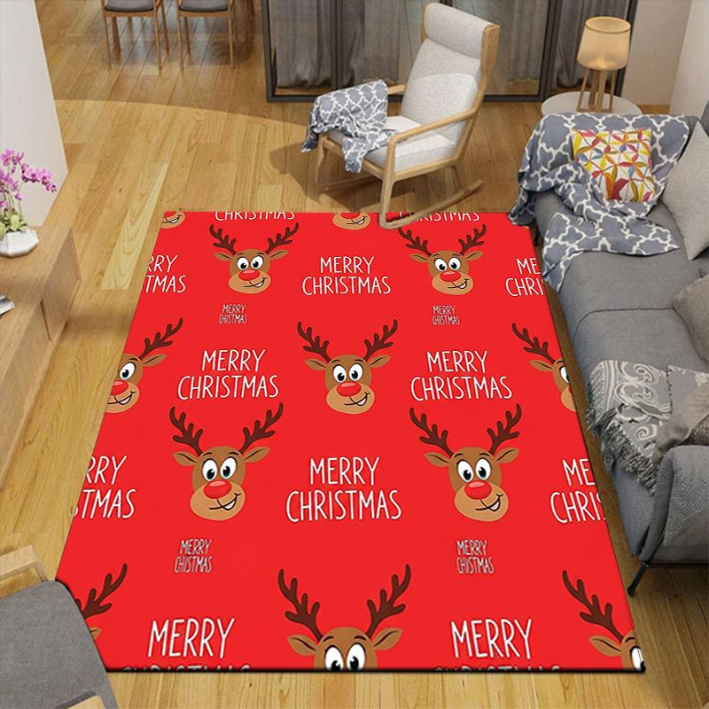 1Pc Christmas Candy Canes Rug Office Carpet Indoor Outdoor Doormat Nonslip Soft And Comfortable Living Room Christmas Halloween Gift D91841