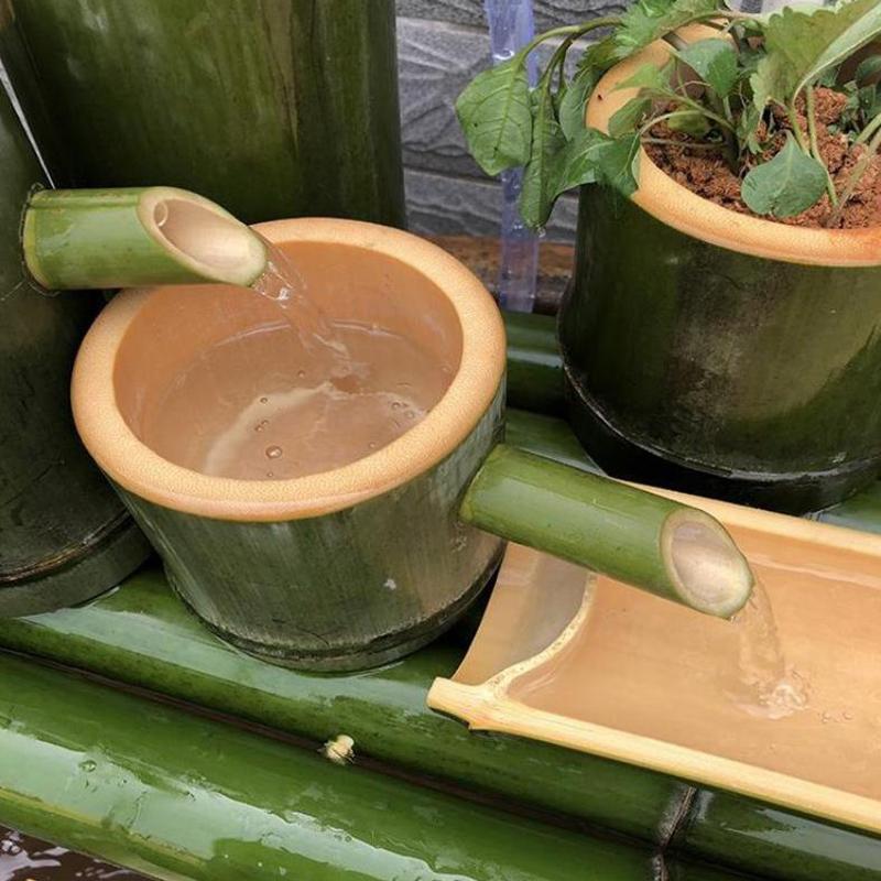 Fuente de Bambú Decoración Moderna para el Hogar Fuentes de Agua Adornos Decoración de Jardín Caño para Exteriores