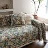 Sofa Handtuch Anti-Katzenkratzer Jacquard Verdickt Blaue Blume Fransen Dicke Sofa Decke