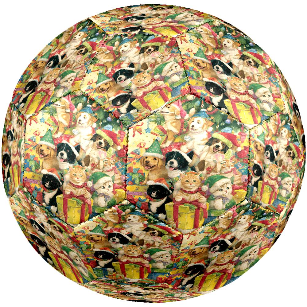 Christmas Dog Theme Size 5 Soccer Ball, Suitable for Both Indoor and Outdoor Matches, a Gift Suitable for Everyone.