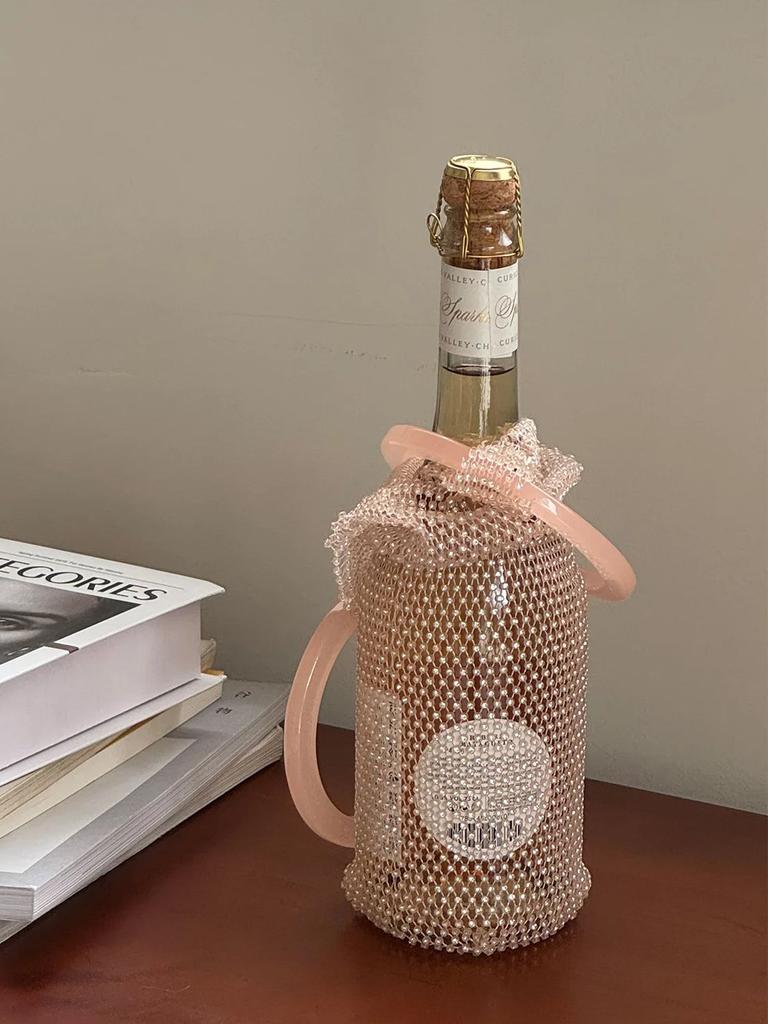 Hand-Woven Wine Storage Net Bags Portable Handbag With Bracelet  Wine Bottle Bags Tote Bags Mug Carrying Pockets Home Wine