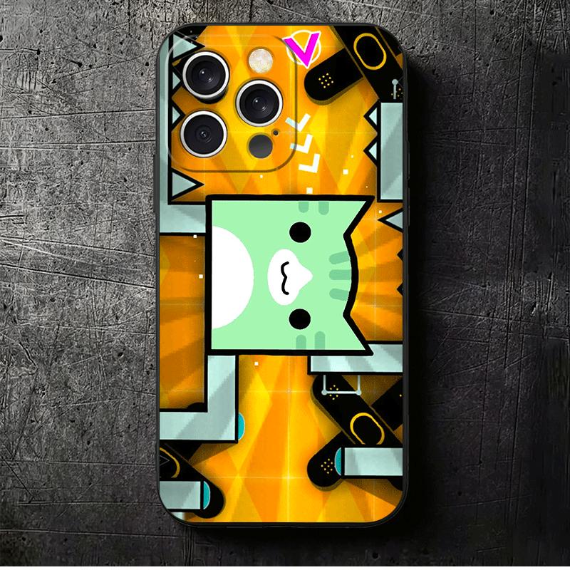 Geometry Dash Game Soft Phone Case for iPhone 16 16E 17 Air 15 Pro Max 14 Plus 13 Mini 11 12 7 Black Cover Back Shell