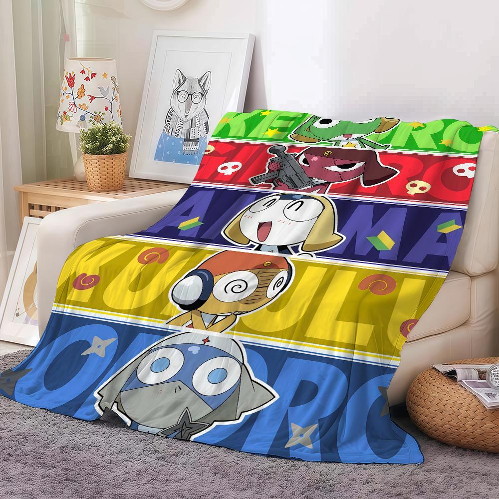 Cartoon cute KeroroS Blanket For Sofa Office Bed Plane Travel Sleep Read Relax Camping Soft And Warm