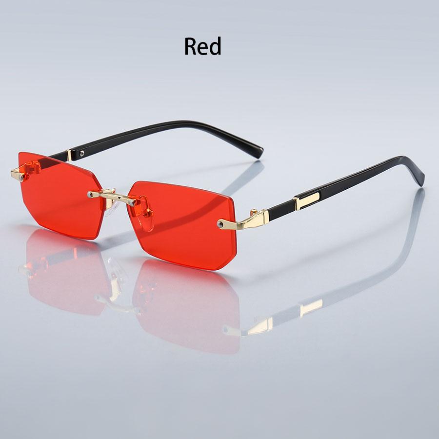 Luxury Rimless Business Rectangle Gradient Lens Unisex Fashion safety goggles  Women Men  Colored lenses Metal Frame Glasses