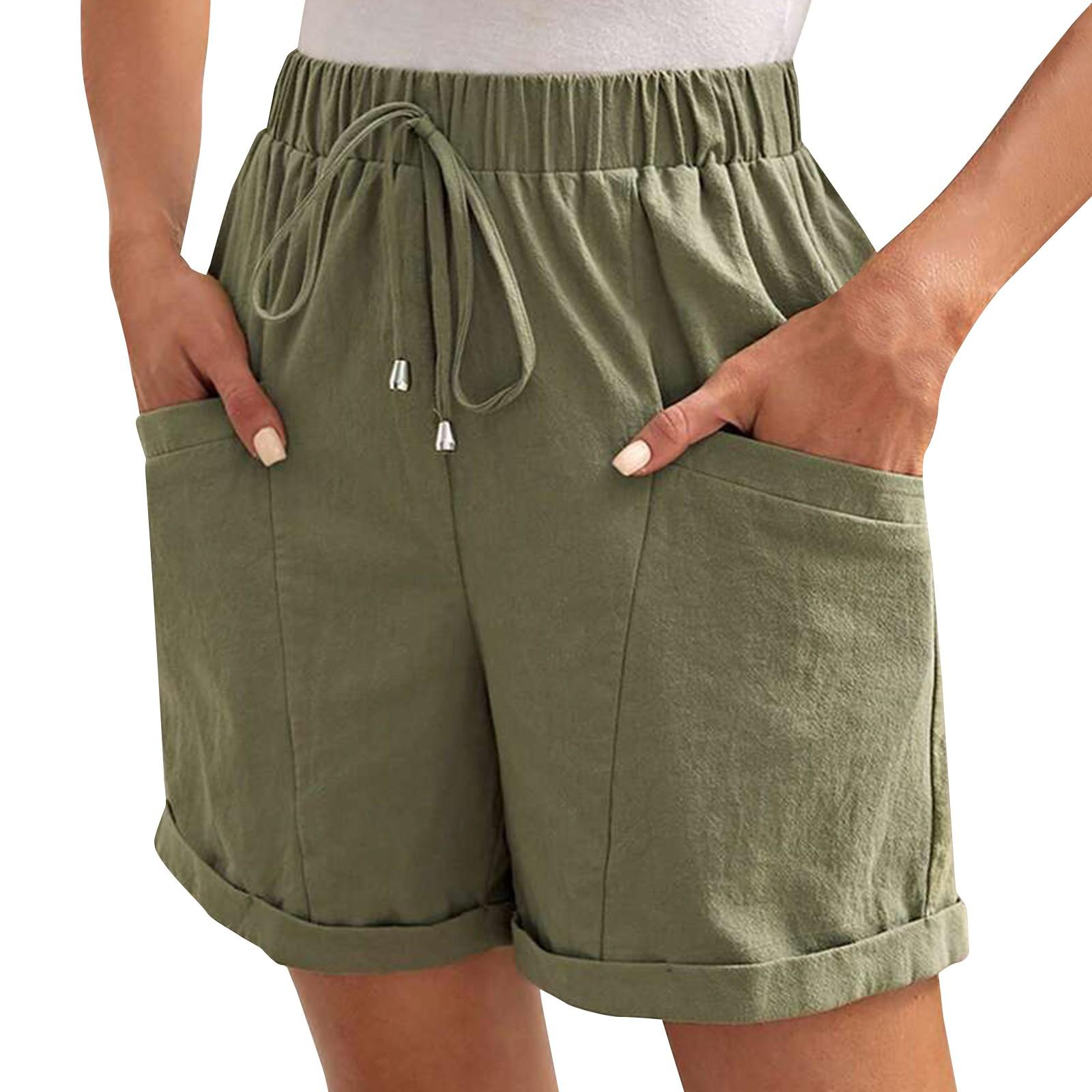 

Женские свободные удобные модные льняные повседневные шорты L