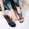 Spring New Bohemian Sandals Round Head Small Wedge Heel Sandals Women's Rhinestones Large Size Women's Sandals