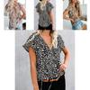 Elegant Womens Summer V Neck Short Sleeve T Shirt Featuring Vibrant Floral Print Design