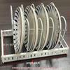 Adjustable Kitchen Storage Rack Organizer for Cookware, Cutting Boards, Pot Lids, and Telescopic Shelf.