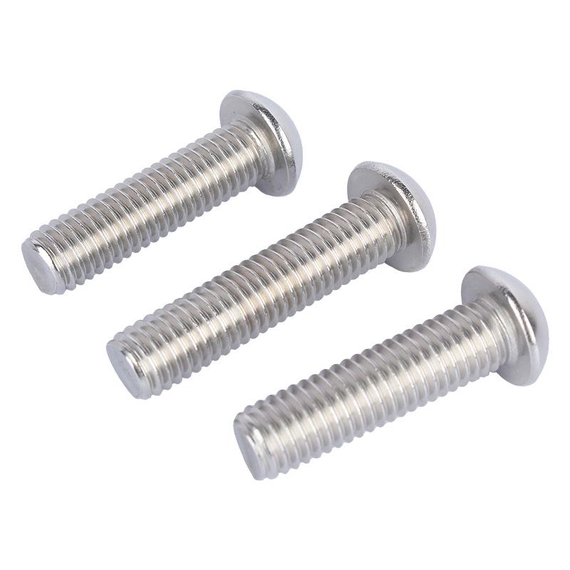 Semicircular Head Hex Socket Screws, 304 Stainless Steel M2-M12, ISO7380 Machine Thread Bolts