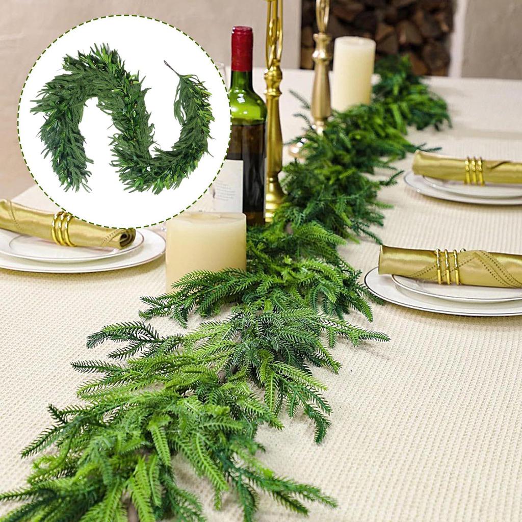 2025 Christmas Artificial Greenery Garland Christmas Olive Vines Pine Dense Garland for Xmas Fireplace Home Decoration
