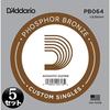 D'Addario Daddario Acoustic Guitar Rose Strings Phosphor Bronze .064 PB064 Set of 5 [Domestic Gen...