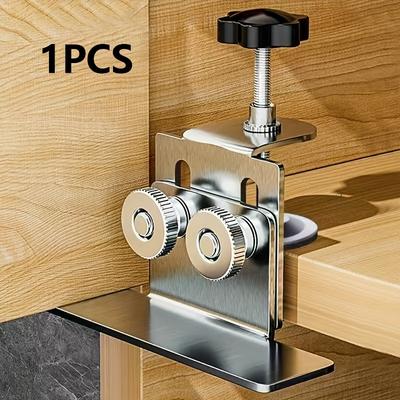 1 pezzo di Staffa di Installazione per Ante di Armadi in Acciaio Inossidabile - Strumento ad Altezza Regolabile, con Potente Funzione di Bloccaggio, Può Regolare Accuratamente l'Installazione