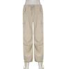 2022 Autumn Streetwear Drawstring Cargo Pants Womens Low Waist Baggy Pants Fairycore Trousers Vintage Casual Wide Leg Sweatpants