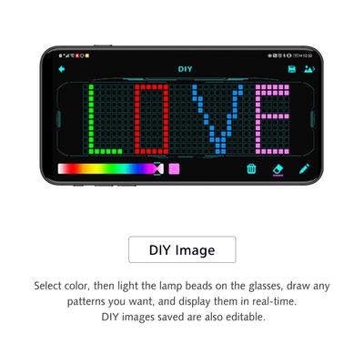 LED Glasses Customizable BT LED Glasses Colorful Light Glow Glasses DIY Messages 22 Animations 20 Pictures Music Mode