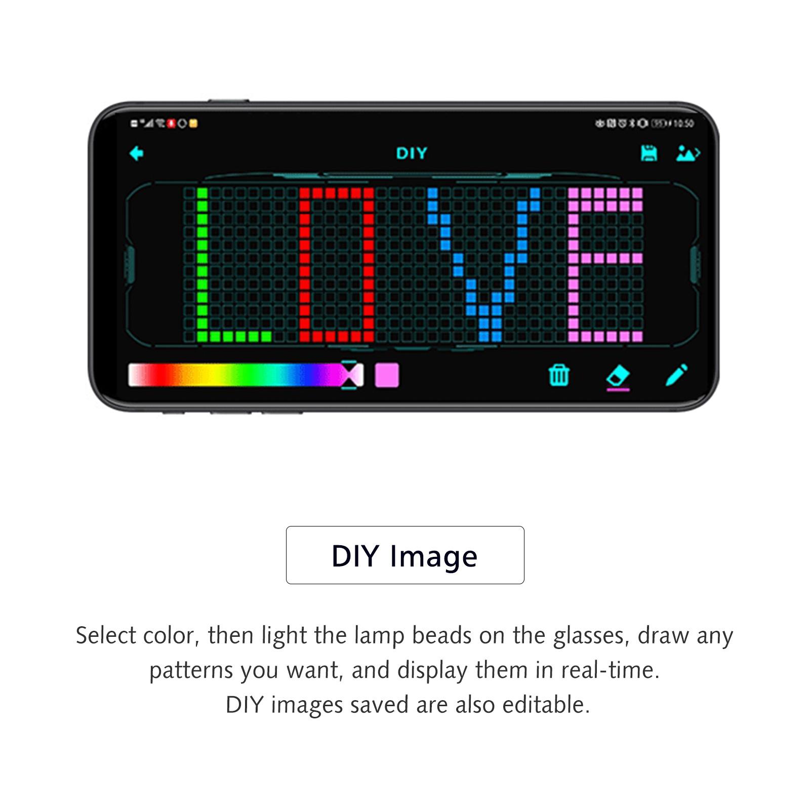 Светодиодные очки с возможностью персонализации   Светодиодные очки Разноцветные Светящиеся Очки   Сообщения 22 Анимации 20 Картинки Музыкальный Режим Светящиеся Игрушки для Хэллоуина Вечеринки Ra