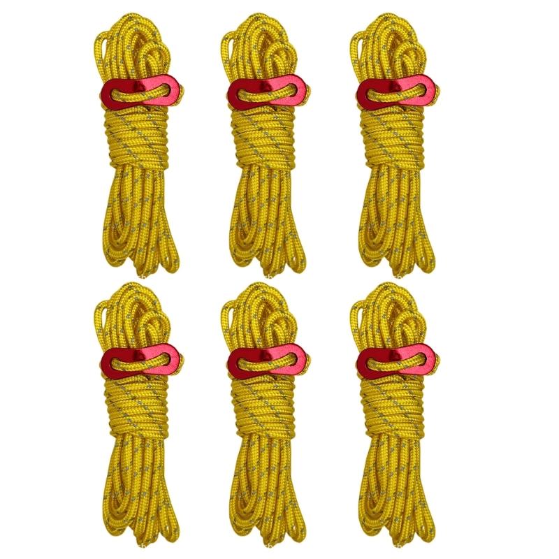 Camping Rope Cord Guy Line for Camping Tent Fixation, Travel Backpacks, Outdoor 13 Feet 4MM Reflective Tent Guy Rope
