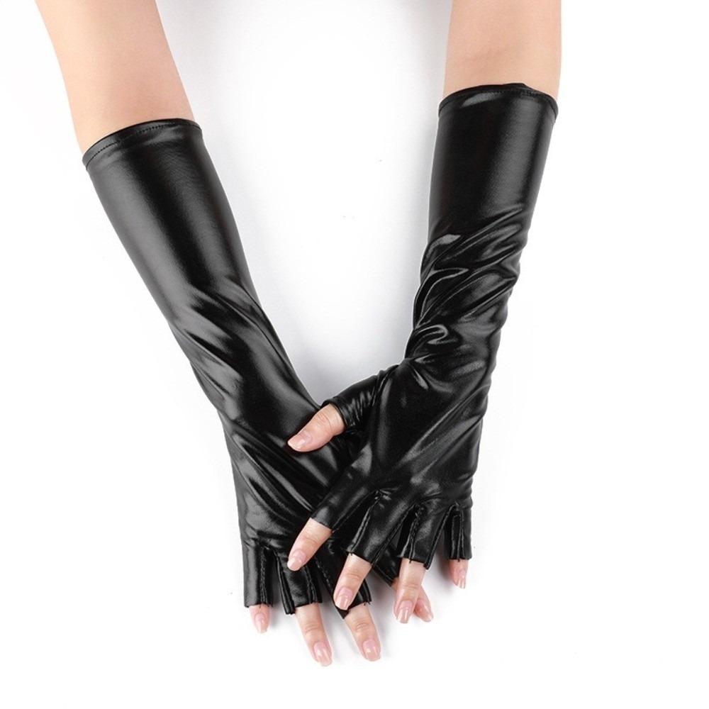 Imitation Leather PU Leather Gloves Punk Style Cosplay Gloves Hip Hop Performance
