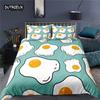 Lussuoso Set Biancheria da Letto per Bambini con Stampa 3D Uovo Fritto, Confortevole Copripiumino e Federe, Taglia Queen e King EU/US/AU/UK