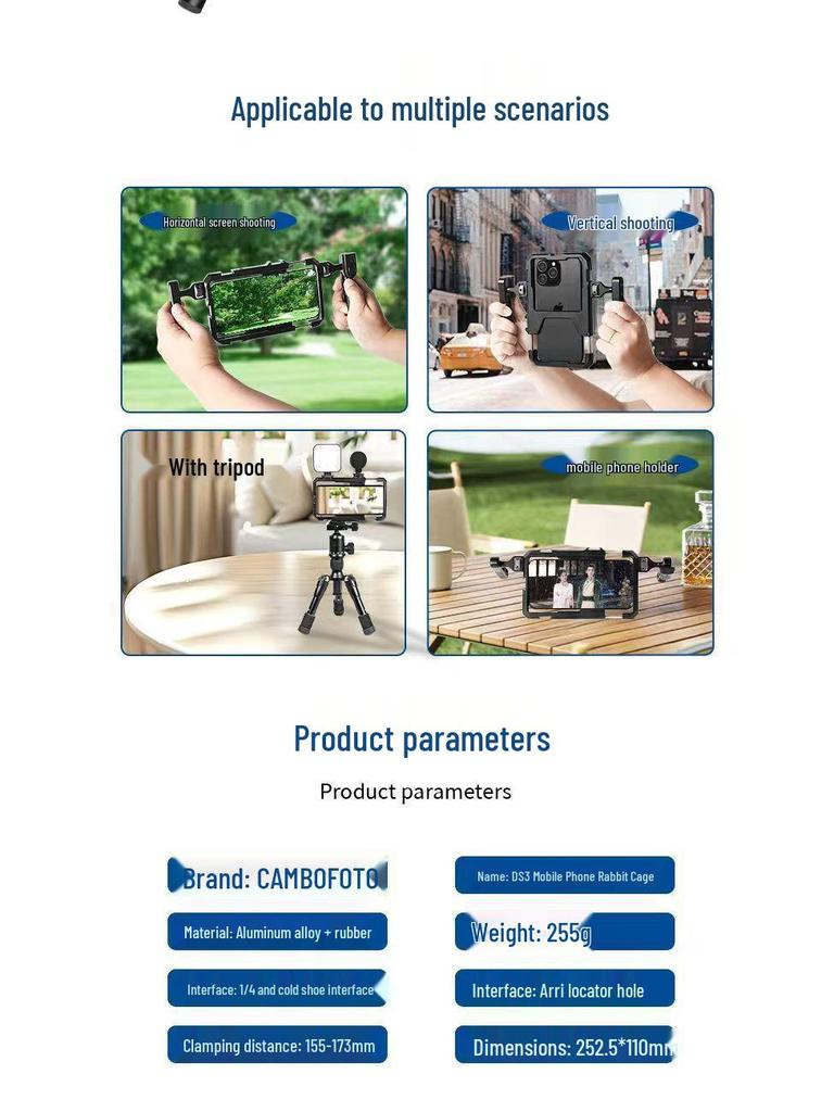 Klec na králíka Bluetooth Mobilní stabilizátor: Univerzální kovové prodloužení pro fotografování a živé vysílání
