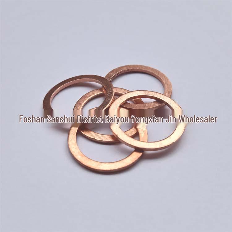 100-Piece Red Copper Oil Seal Washer Set - Flat & Sealing Washers Gaskets