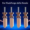 Flashforge AD5X İçin Yeni Yükseltilmiş Çift Metal Nozul Sertleştirilmiş Çelik Hotend Nozulları 0.25/0.4/0.6/0.8mm 3D Yazıcı Yedek Parçaları