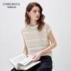 Komong Boca Women's 2026 Spring Summer Loose Hollow Knit Tee