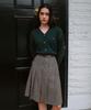 Lora Lora Wool Blended Buckle Pleats Skirt Gray