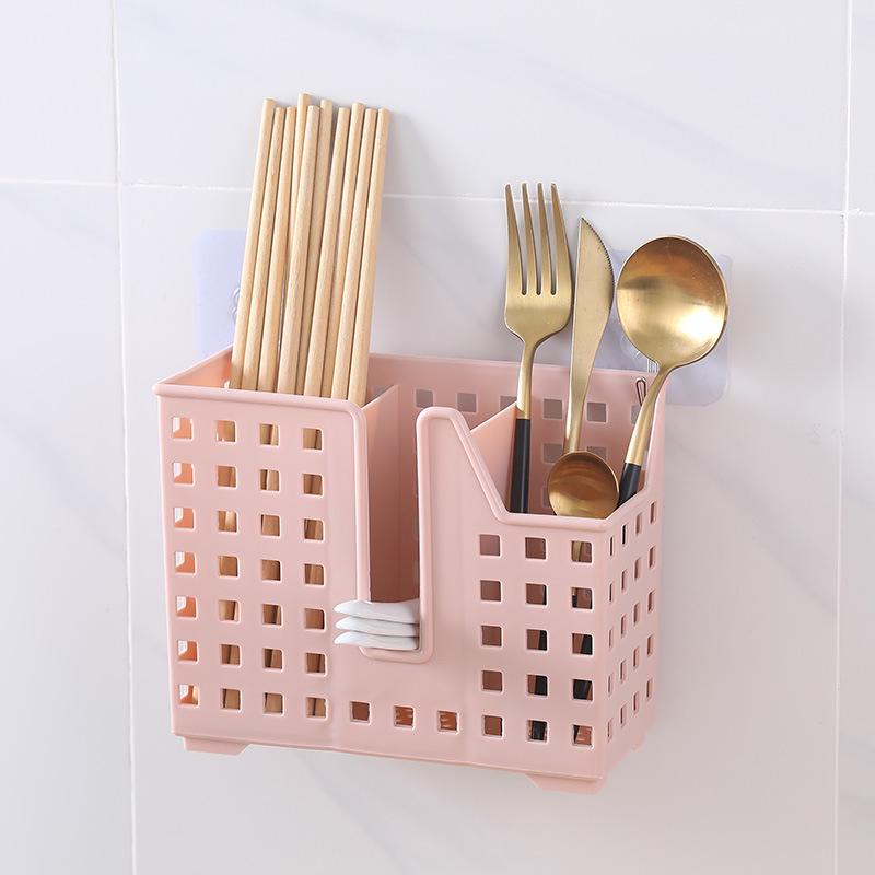 Wall-Mounted Kitchen Chopstick Holder & Draining Storage Box