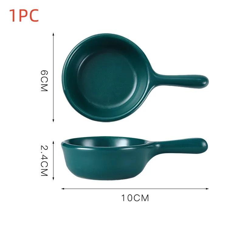 Mini Dipping Saucer with Handle Household Ceramic Sauce Dish Japanese Salad Seasoning Serving Tool Kitchen Chopstick Holders