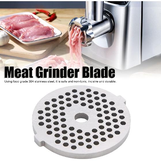2Pcs Stainless Steel Meat Grinder Plates Discs, Replaceable Meat Grinder Blades Grinding Plate Round Hole for 5# B Type Grinder(3mm)
