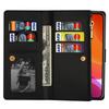 For iPhone 15 Zipper Wallet Stand Phone Case PU Leather Glittery Laser Carving Phone Cover